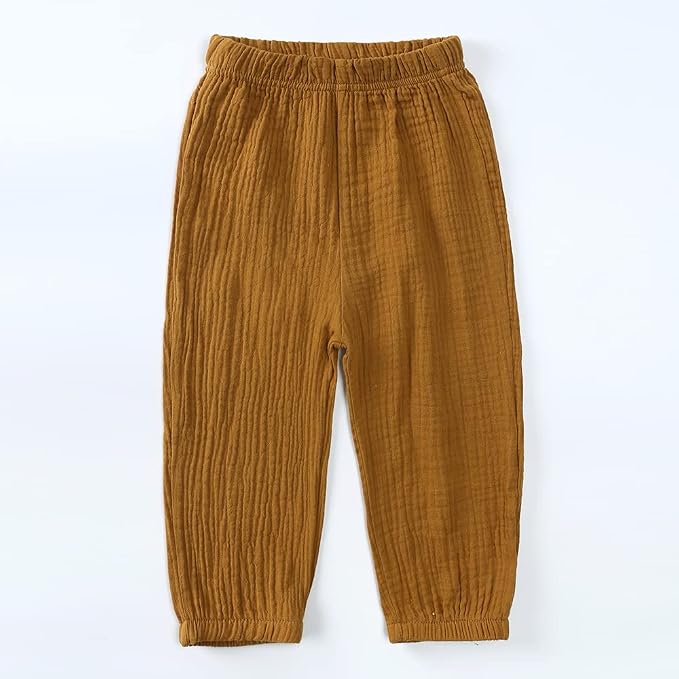 MYGBCPJS Baby Boys Girls Cotton Linen Trousers Kids Casual Ankle Pants Loose - Image 4