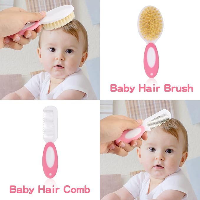 Baby Grooming Kit，Infant Safety Care Setwith Hair Brush Comb Nail Clipper Nasal - Image 5