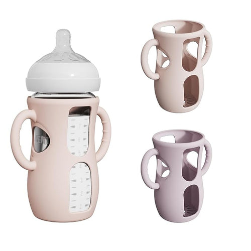 2 Pack Silicone Sleeves for Avent Natural Glass Bottles, Anti Breakage Baby by AYHIT