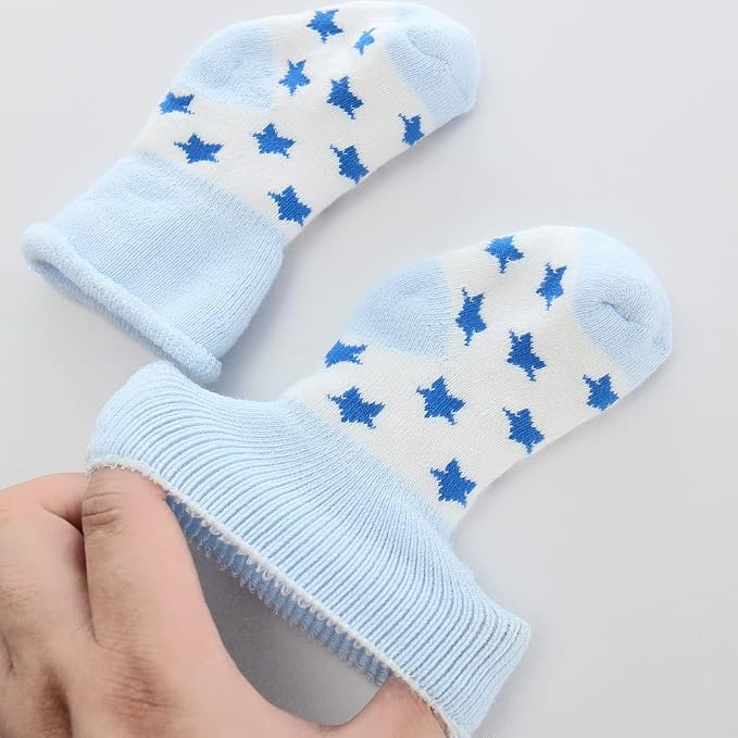 Newborn Baby Boy Girl Caps Mittens Socks Set Cotton Baby Essentials Accessories - Image 5