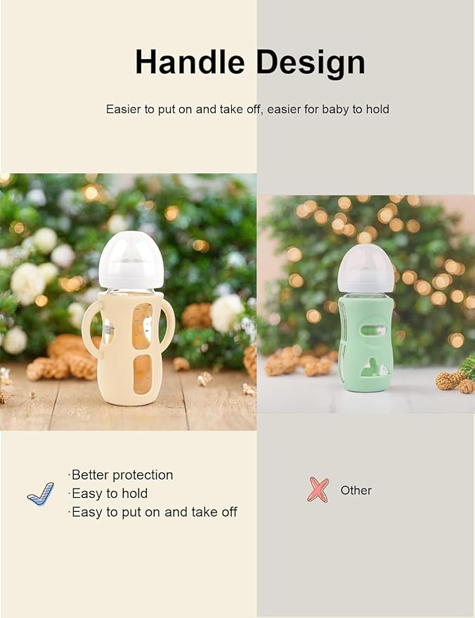 4-Pack Silicone Sleeves for Philips Avent Glass Bottles, BPA-Free - Image 3