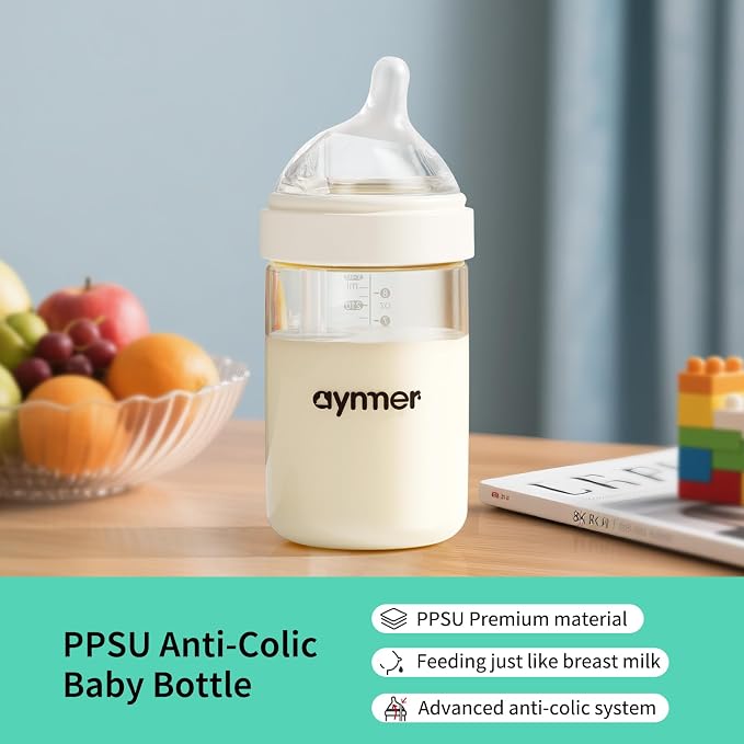 PPSU Natural Baby Bottle for Newborn Breastfeeding Babies, Breast-Like - Image 2