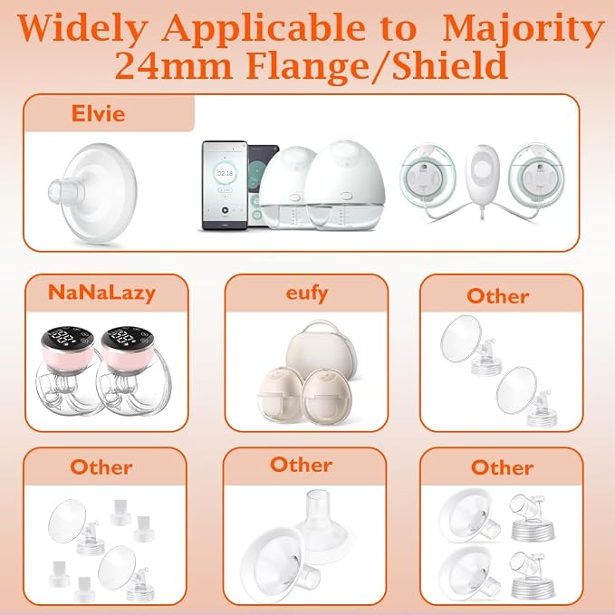 Flange Inserts 10PCS 13/15mm*5, 24mm Breast Pump Shields/Flanges Compatible - Image 3