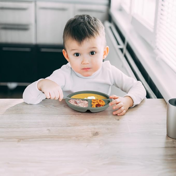 Toddler Plates 3 Pack, Divided Suction Plates - Image 2