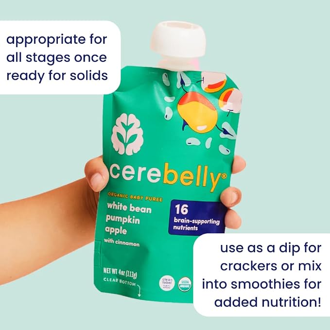 Cerebelly Organic Baby Food Pouches, Carrot Pumpkin Purees, 16 Nutrients - Image 8