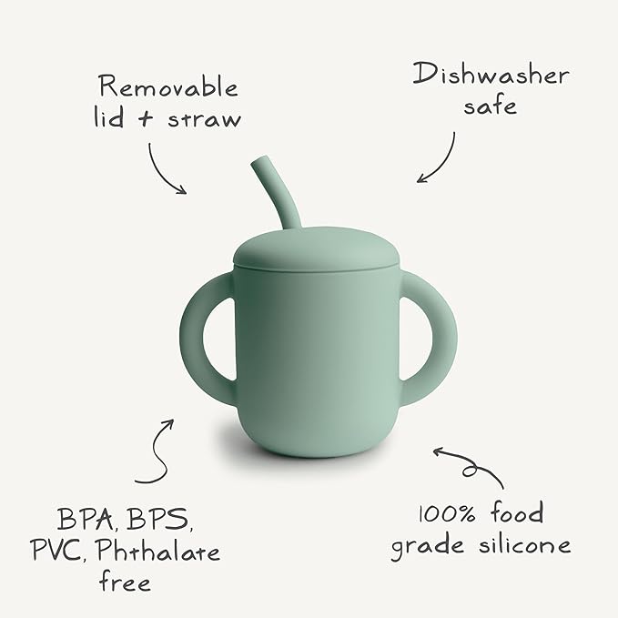 mushie 100% Silicone Training Cup & Straw - Image 8