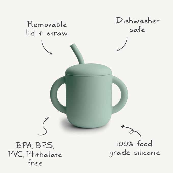 mushie 100% Silicone Training Cup & Straw - Image 2