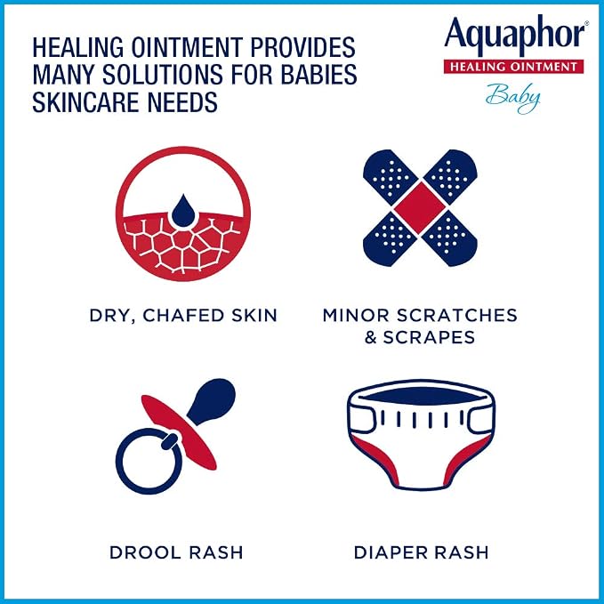 Aquaphor Baby Healing Ointment + 3-in-1 Diaper Rash Cream, Hypoallergenic and - Image 3
