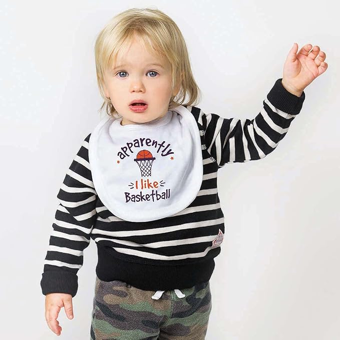 ChalkTalkSPORTS Basketball Baby & Infant Bibs | Soft Microfiber Basketball Baby - Image 2