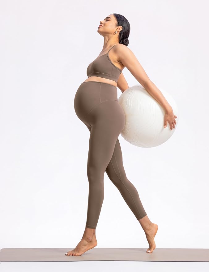 POSHDIVAH Women's Creamluxe Maternity Leggings 25"/28" Over The Belly Pregnancy - Image 7