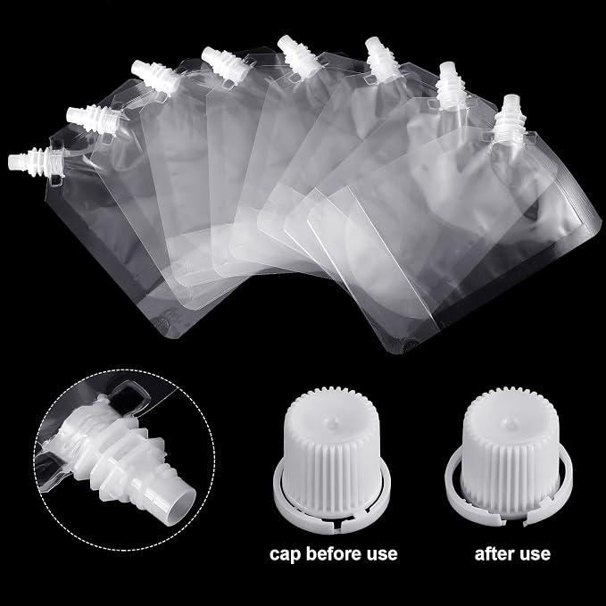 Meanplan 100 Pcs Plastic Pouches Bulk Reusable Squeeze Pouches Clear Plastic - Image 7