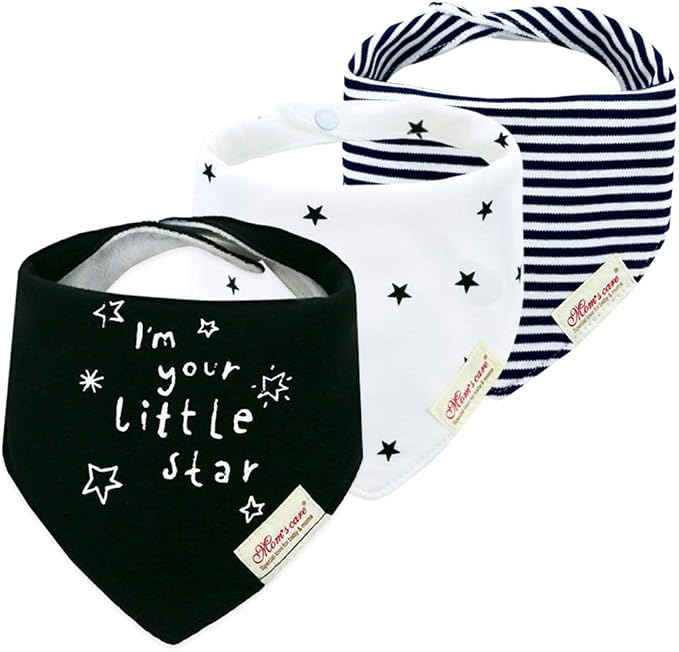 JN&LULU 3 Pack Newborn Baby Bibs Bandana Drool Bibs by JNLULU