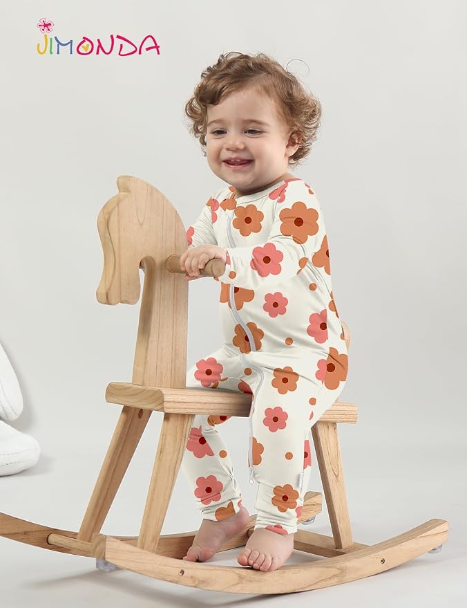 Jimonda Baby Girls Boys Footless Pajamas, Rayon From Bamboo Pjs 2 Way Zipper - Image 4