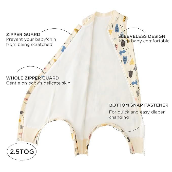 Duomiaomiao 2.5 TOG Toddler Sleep Sack 6-12 Months 100% Cotton Winter Side Open - Image 2