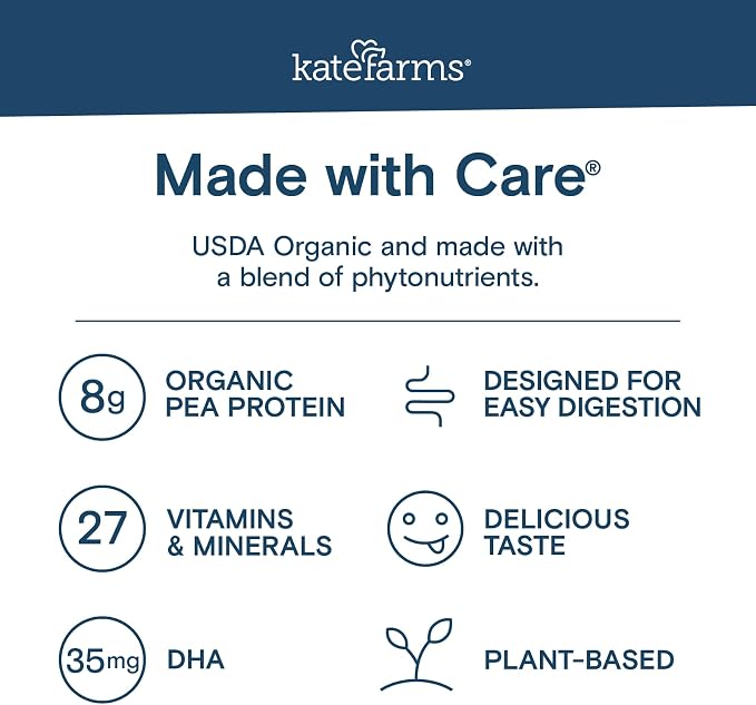 KATE FARMS Organic Kids Nutrition Chocolate Shake, 8g Protein, 27 Vitamins and - Image 5