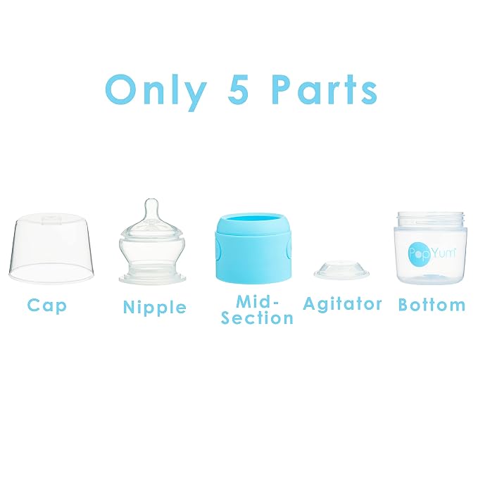 PopYum 5 oz Blue Anti-Colic Formula Making/Mixing/Dispenser Baby Bottles - Image 5