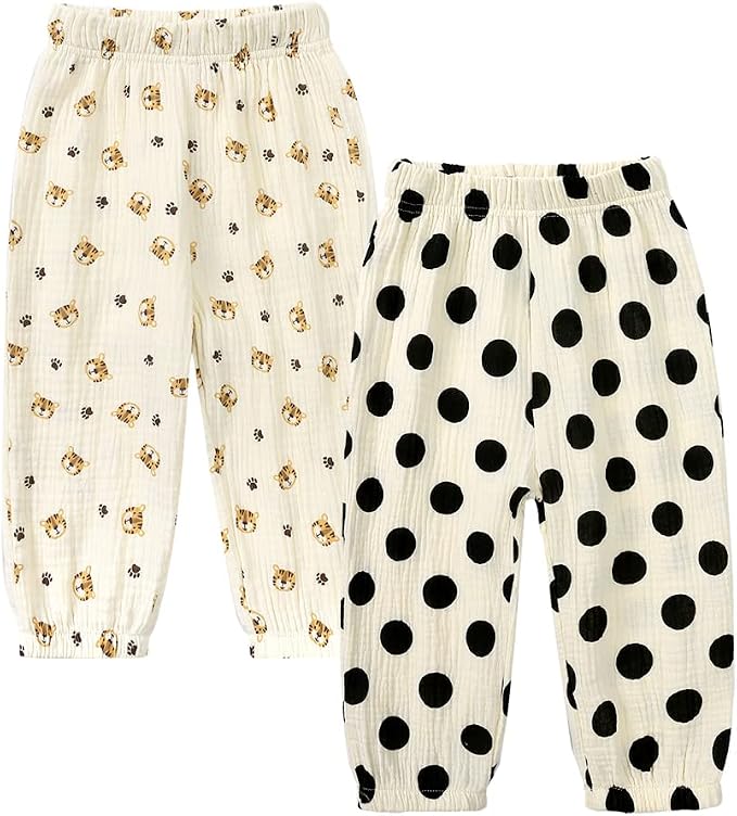 MYGBCPJS Baby Boys Girls Cotton Linen Trousers Kids Casual Ankle Pants Loose by MYGBCPJS