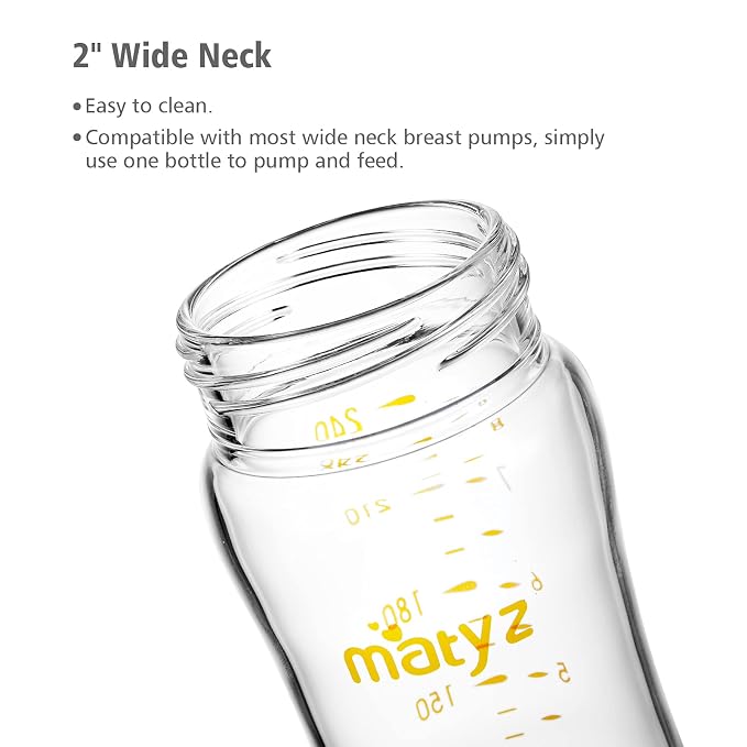 Matyz Glass Breastmilk Baby Feeding Bottle - Image 5