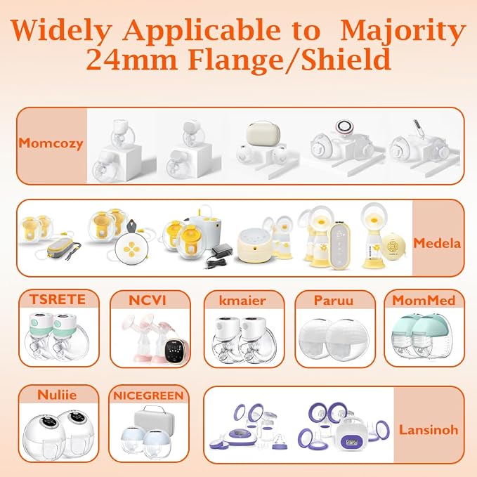 Flange Inserts 10PCS 13/15mm*5, 24mm Breast Pump Shields/Flanges Compatible - Image 2