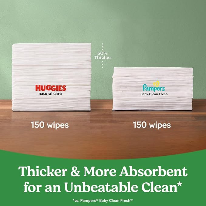 Huggies Natural Care Sensitive Baby Wipes, Hypoallergenic, 99% Purified Water - Image 4