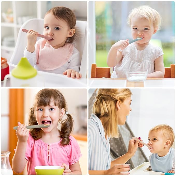 Vicloon Silicone Baby Feeding Spoons, Baby Led Weaning Feeding Supplies - Image 7