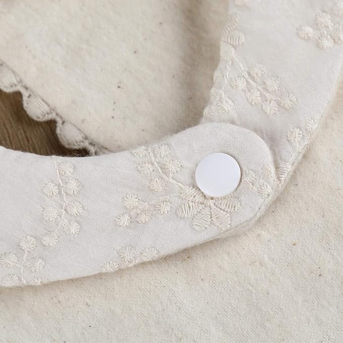 GZMM Baby Bib For Girls, Reversible Waterproof Handmade Natural Cotton Baby - Image 5
