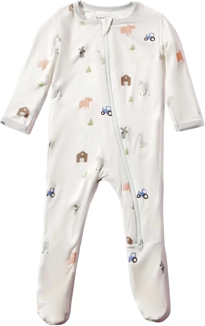 Bamboo Little Soft Baby Footie Pajamas, Baby Clothes, Newborn Sleepers by BambooLittle