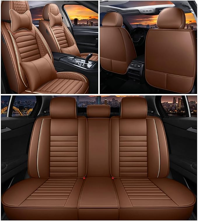 Leather Car Seat Covers for Toyota Corolla 2006-2024, Car Seat Covers Full Set - Image 2