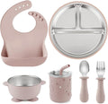 PandaEar 6-in-1 Stainless Steel Baby Feeding Set | Divided Suction Plate by PandaEar