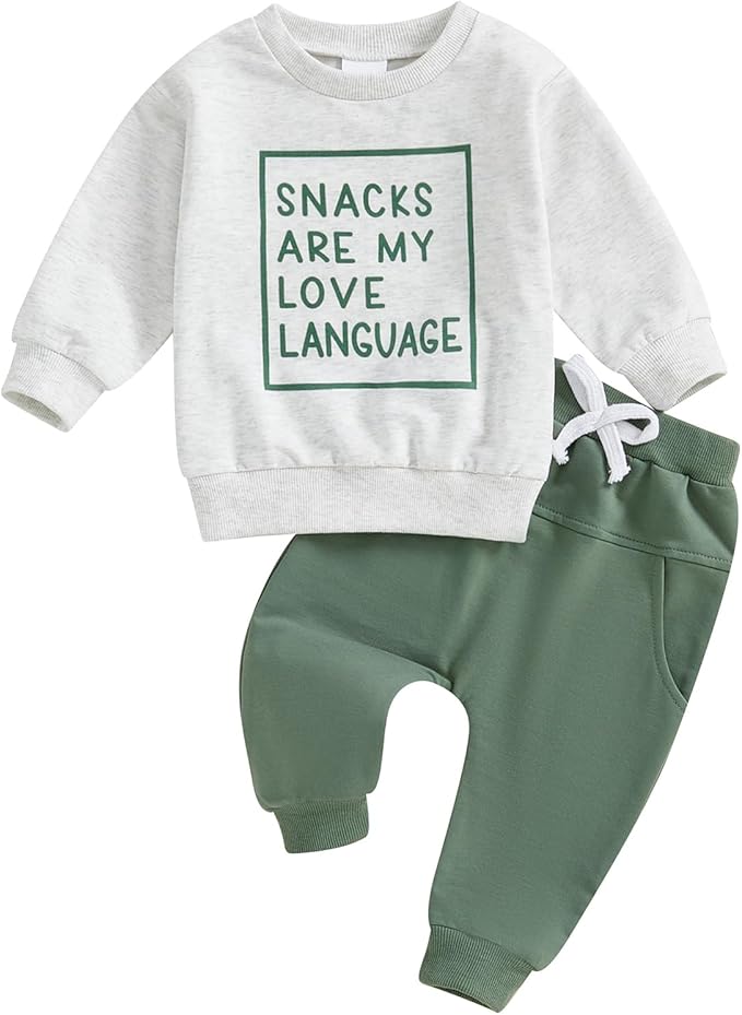Toddler Baby Boy Fall Winter Outfit Long Sleeve Letter Print Sweatshirts and by Sejardin