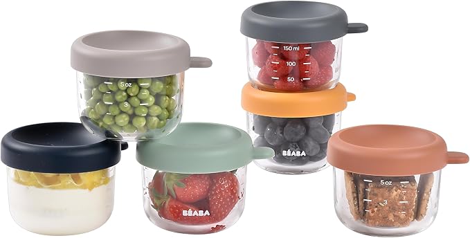 BEABA 6 Pack Glass Baby Food Jars - Image 6
