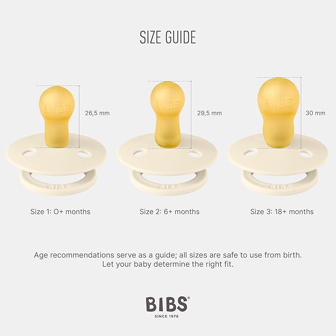 BIBS Pacifiers Colour Collection | Natural Rubber Baby Pacifier | Round Nipple - Image 2