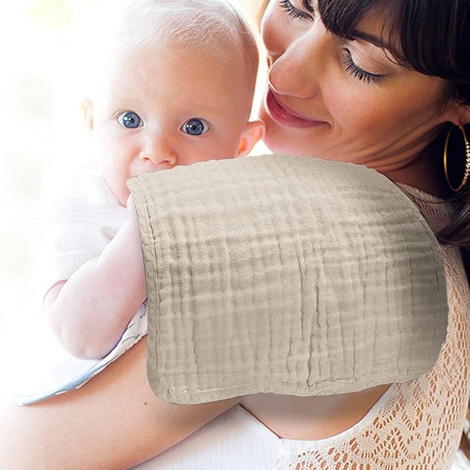 Yoofoss Muslin Burp Cloths for Baby 10 Pack 100% Organic Cotton Baby Washcloths - Image 3
