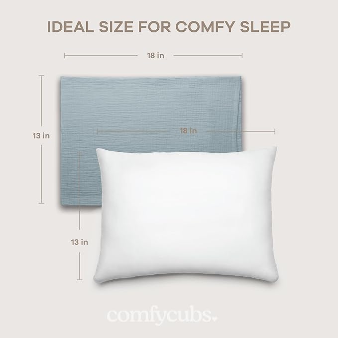 Comfy Cubs Toddler Pillow with Muslin Pillowcase, 13 x 18 in - Image 6