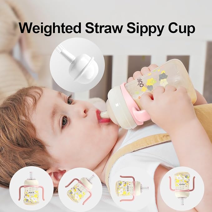 PPSU No Spill Sippy cups, Weighted Straw Toddler Water Bottle - Image 6