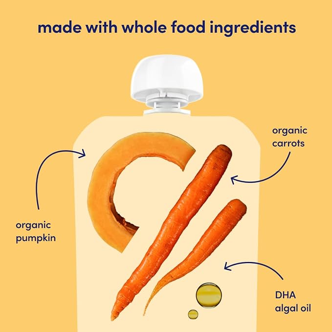 Cerebelly Organic Baby Food Pouches, Carrot Pumpkin Purees, 16 Nutrients - Image 6