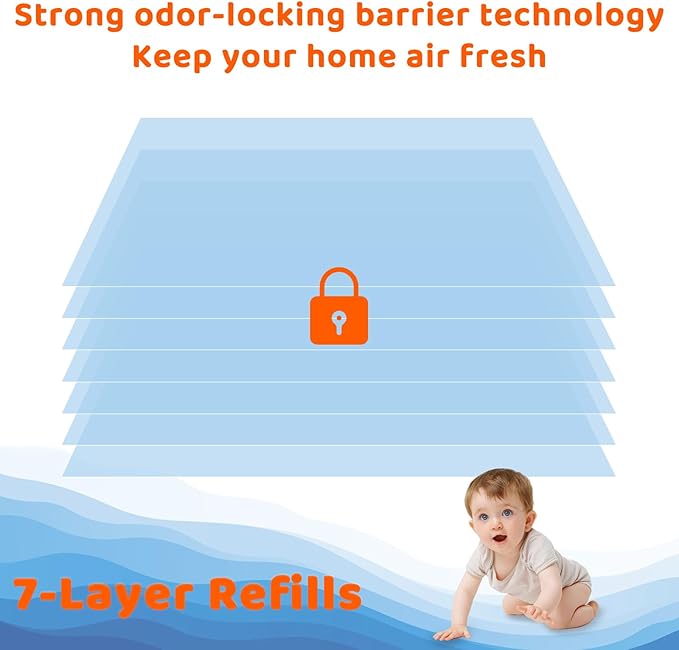 90 Bags Diaper Pail Refills Bags Compatible - Image 3