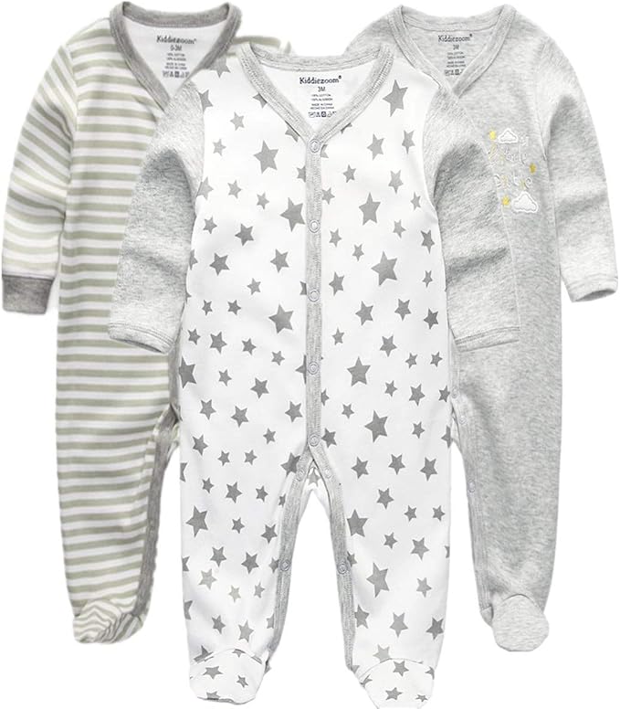 Kiddiezoom Baby and Toddler Boys'Snug Fit Footed One-Piece Romper Jumpsuit by Kiddiezoom
