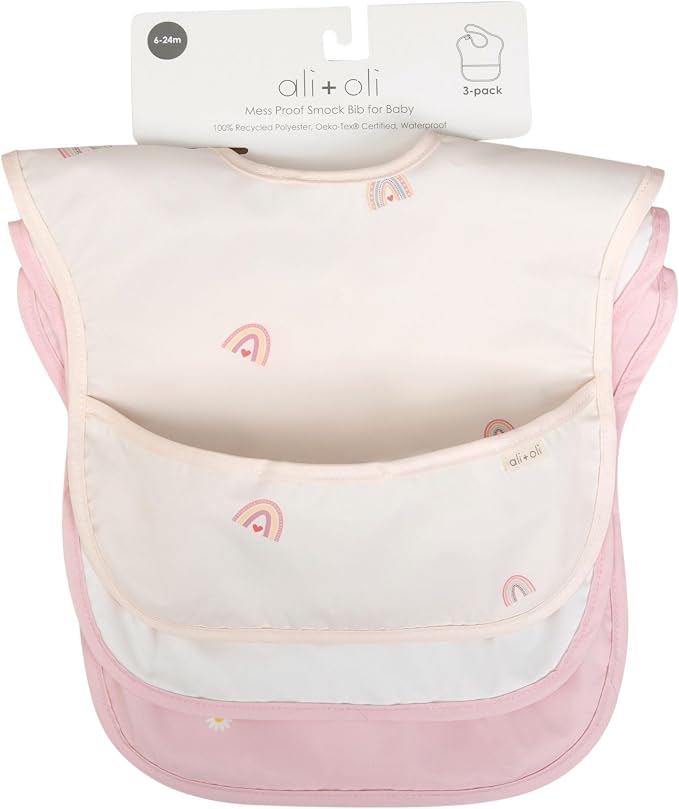 Ali+Oli Smock Bibs for Babies, BPA-Free Oeko-Tex Certified, Waterproof Baby - Image 8