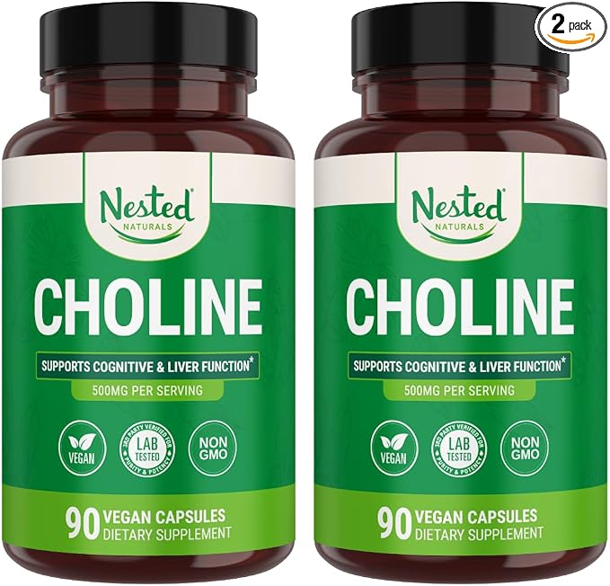 Nested Naturals Choline Bitartrate 500mg by NestedNaturals