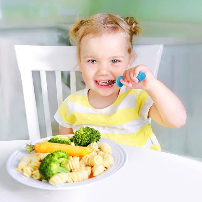 PandaEar 4 Set Baby Toddler Silicone Stainless Steel Utensils Silverware Spoon - Image 7