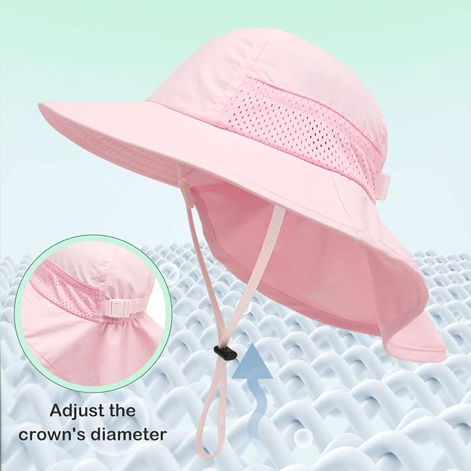 XIAOHAWANG Girls Sun Hat Baby Beach Hats Boys UPF 50+ Kids Summer Protection - Image 6