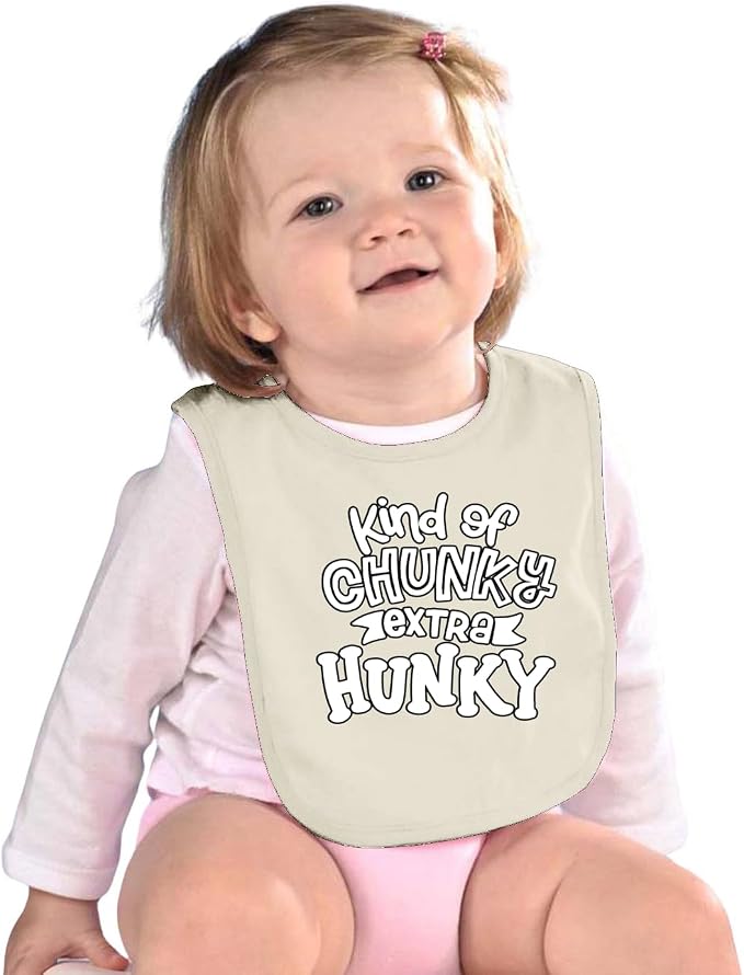 Wild Bobby Kind of Chunky Extra Hunky Humor Infant Premium Jersey Baby Bib - Image 3