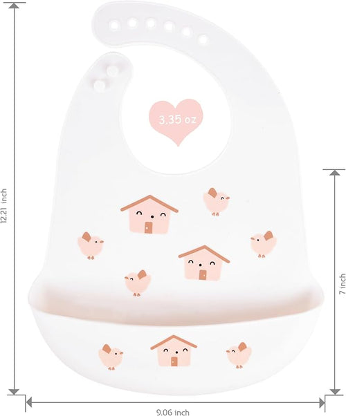 2 Pack Silicone Baby Bibs Adjustable Fit Waterproof Bib - Image 2