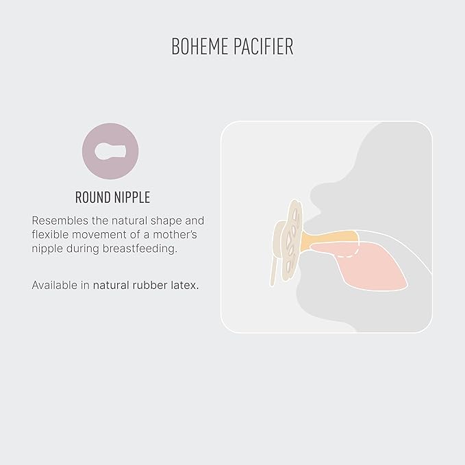 BIBS Boheme Soother 4-Pack | BPA Free Dummy Pacifier | Round Nipple | Natural - Image 4
