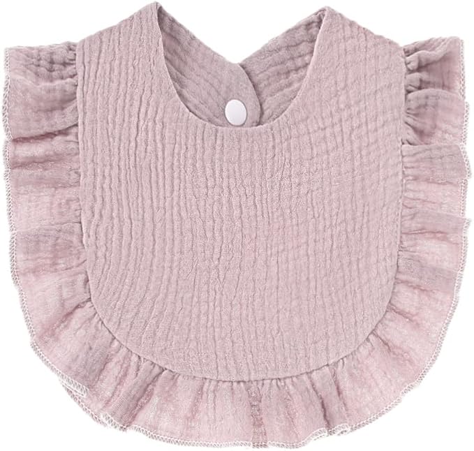 4 PACK Solid Muslin Baby Drool Bibs Set - Image 4
