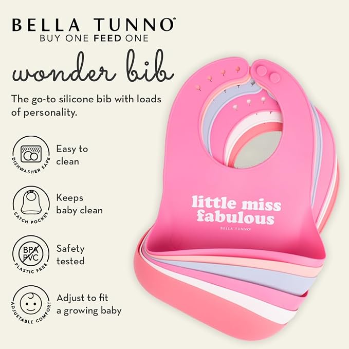 Baby Bib for Eating by Bella Tunno, Waterproof Silicone Bib - Image 2