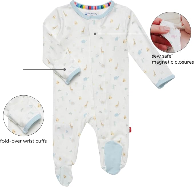 Magnetic Me Girls Modal Magnetic Baby Footie Pajamas | Silky Soft Modal Fabric - Image 2