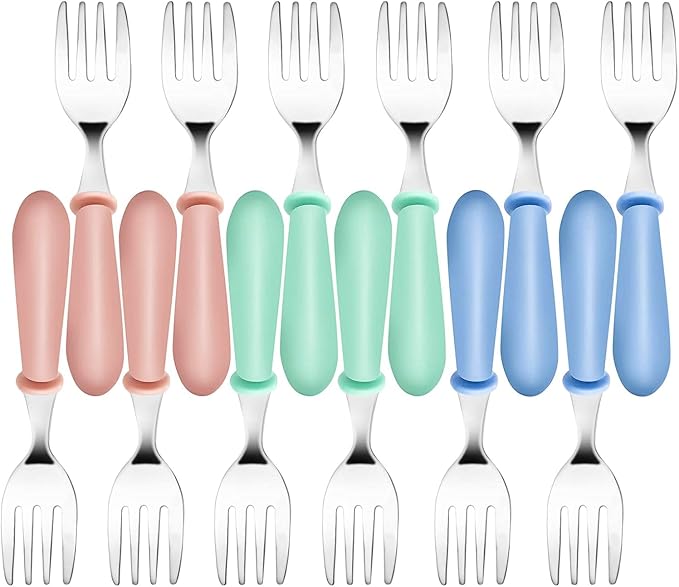 12PCS Toddler Forks Toddler Utensils, Stainless Steel Baby Forks, Kids by YACAISI