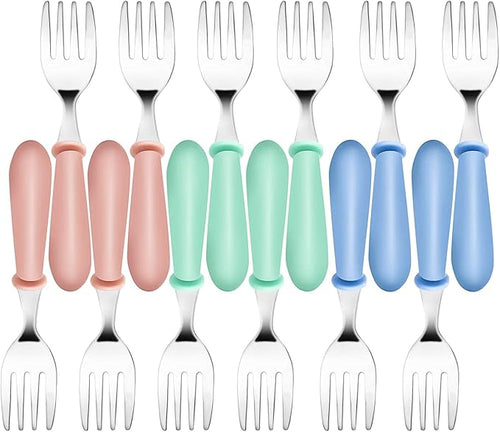12PCS Toddler Forks Toddler Utensils, Stainless Steel Baby Forks, Kids by YACAISI